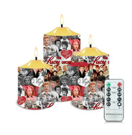 Candles-set of 3 in Iconic print, remote included
