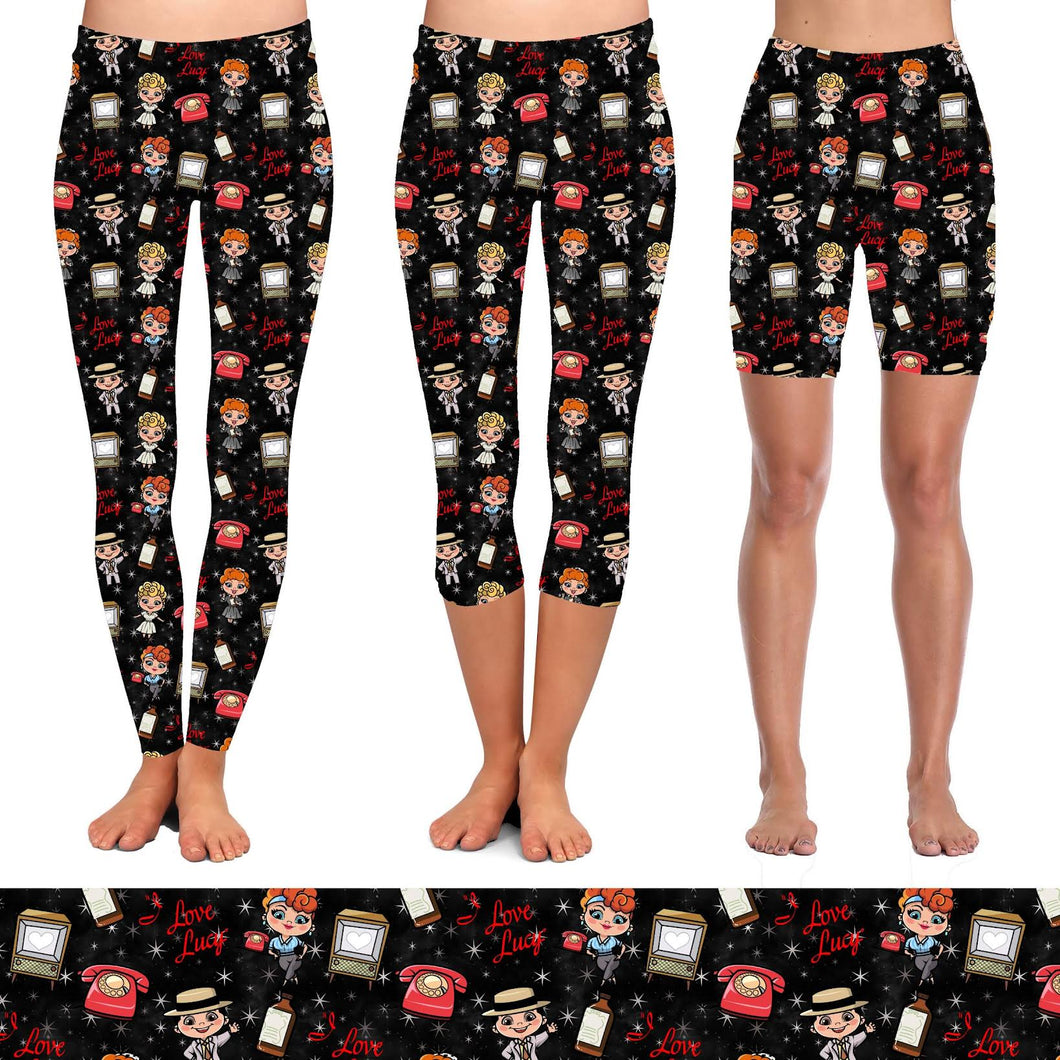 LUCY AND RICKY CARTOON LEGGINGS