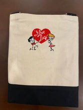 Load image into Gallery viewer, Lucy and Ricky in Heart Tote Bag