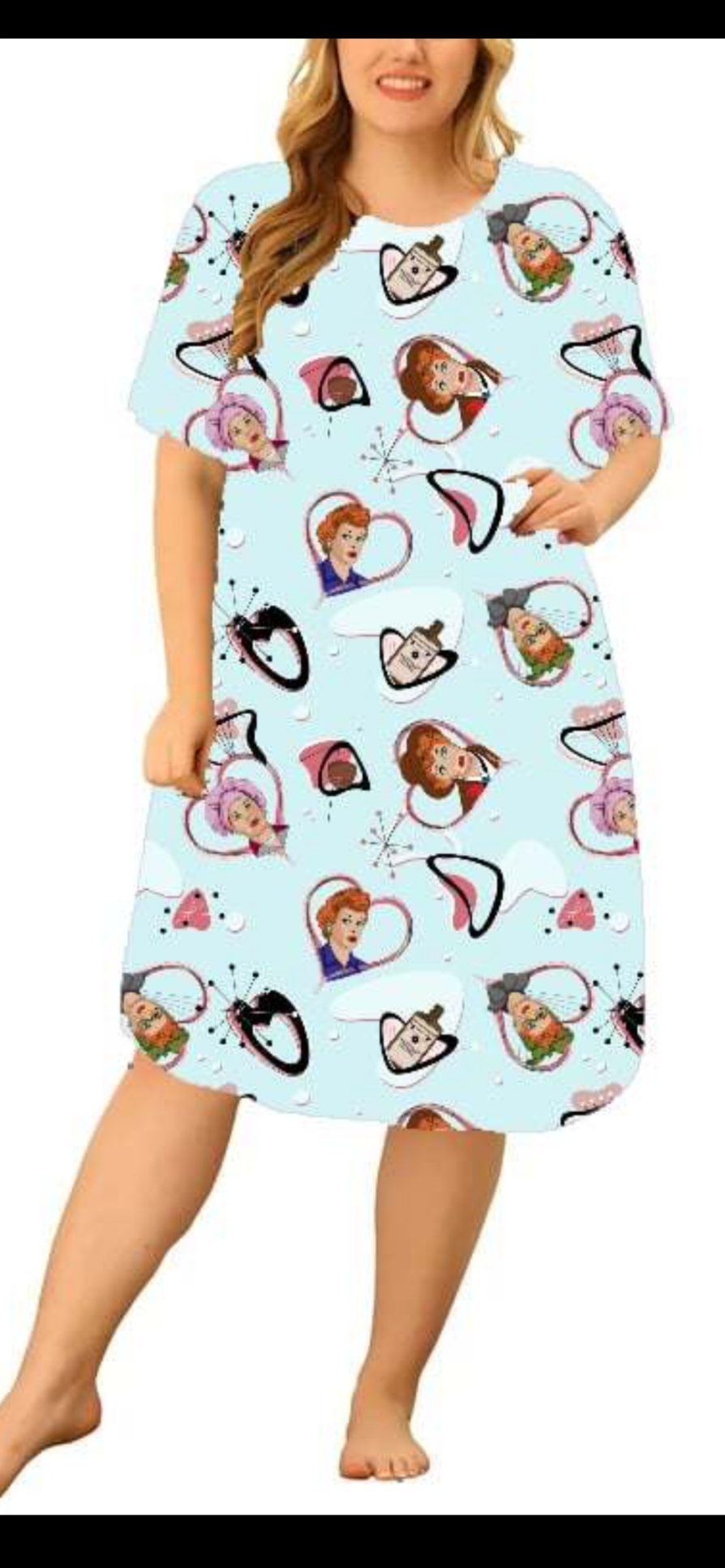 WE LOVE LUCY NIGHTSHIRT-BLUE-NIGHTGOWN 59LucyLane.com WE LOVE LUCY NIGHTSHIRT-BLUE-NIGHTGOWN 59LucyLane.com