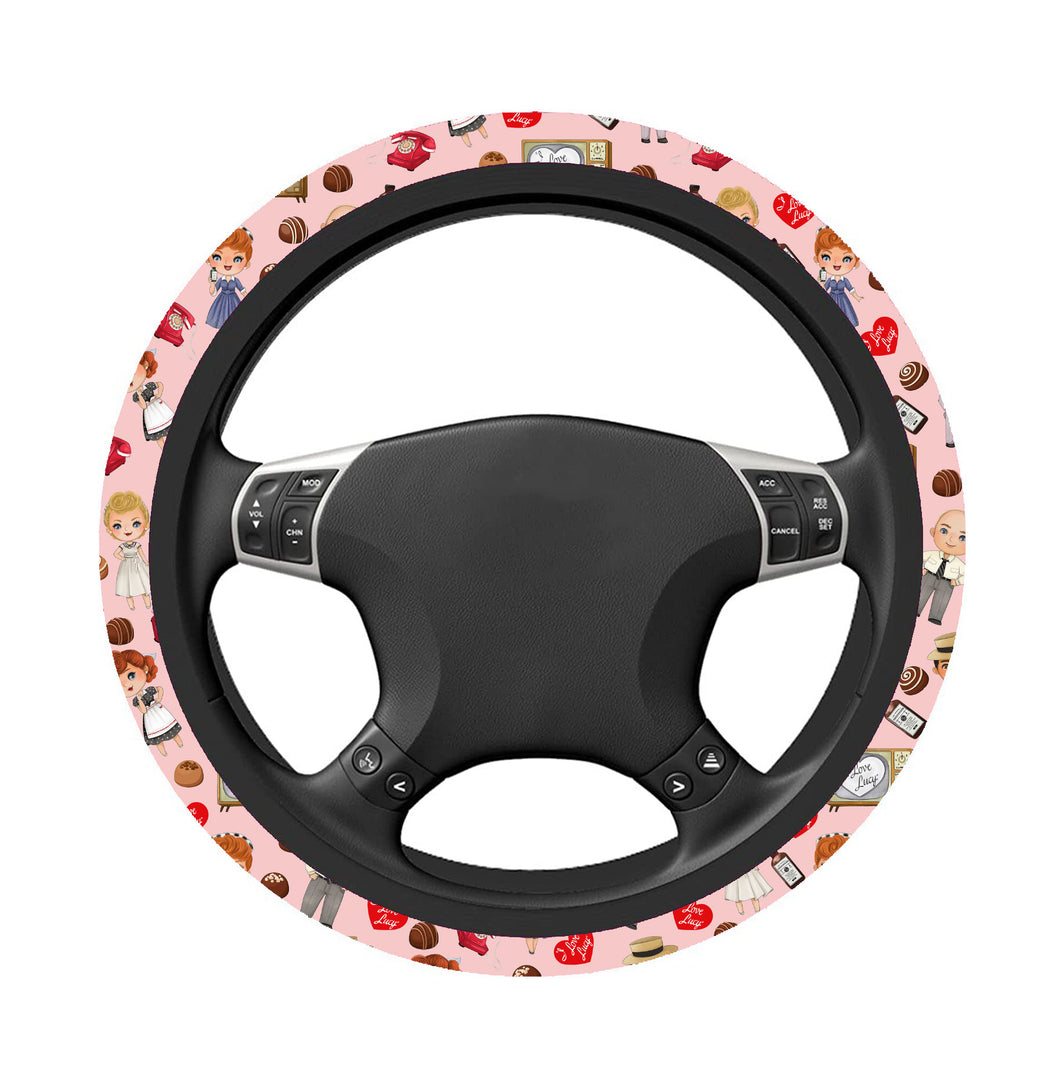 Steering Wheel Cover Pink Cartoon