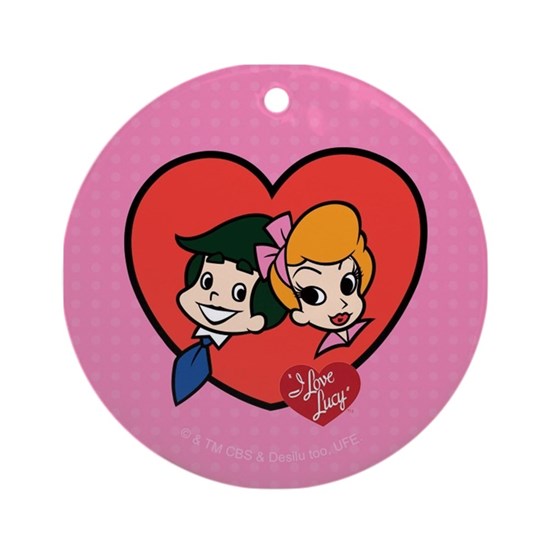 Lucy and Ricky Heart Ornament