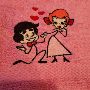 Lucy and Rick -  Hand Towel - Embroidered
