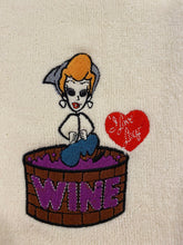Load image into Gallery viewer, Embroidered Grape Stomping Towel
