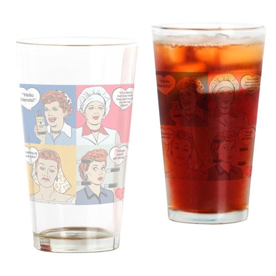 Collage Drinking Glass-Faces 16 ounce