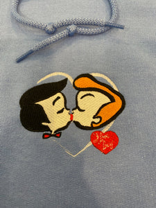 Lucy and Ricky Kissing Hoodie Embroidered