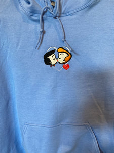 Lucy and Ricky Kissing Hoodie Embroidered