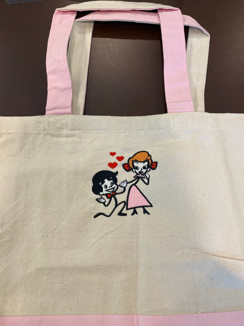 Lucy and Ricky Tote Bag Embroidered