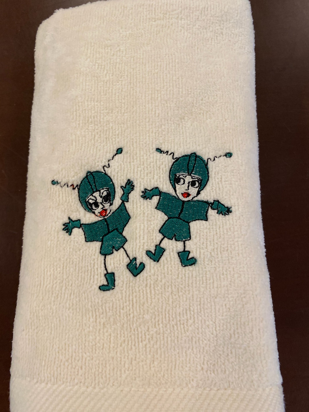 Lucy and Ethel Martian Hand Towel Embroidered