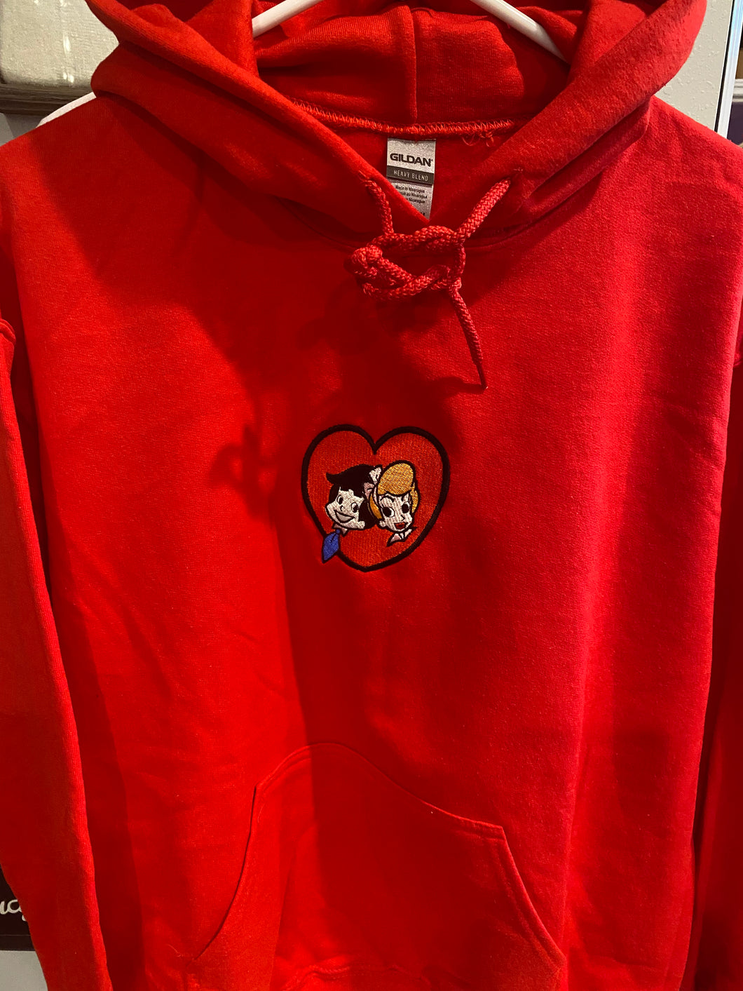 Lucy and Ricky in Heart Hoodie - Embroidered