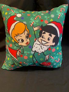 Christmas stick figures pillow