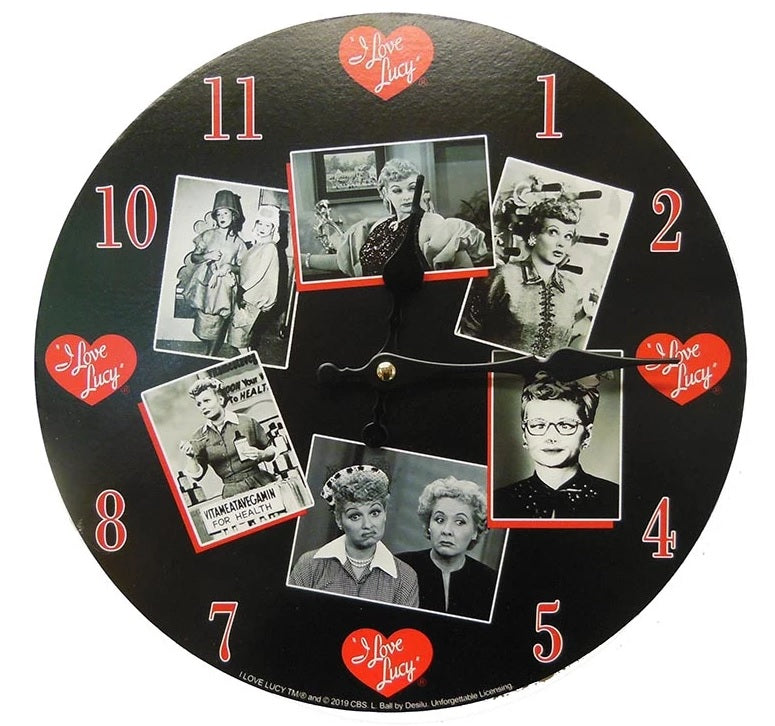 Black and White Lucy Clock