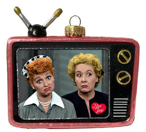 LUCY AND ETHEL TV ORNAMENT-GLASS