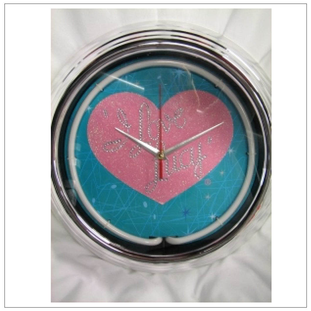 Neon Logo Heart Wall Clock