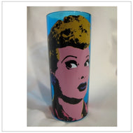 Pop Art Blue Wine Glass