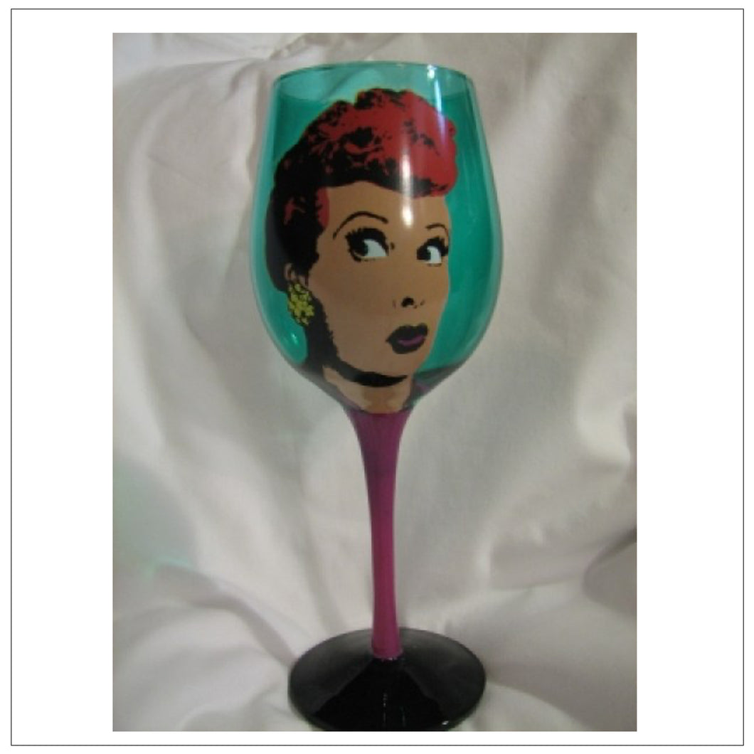 Pop Art Green Wine Glass