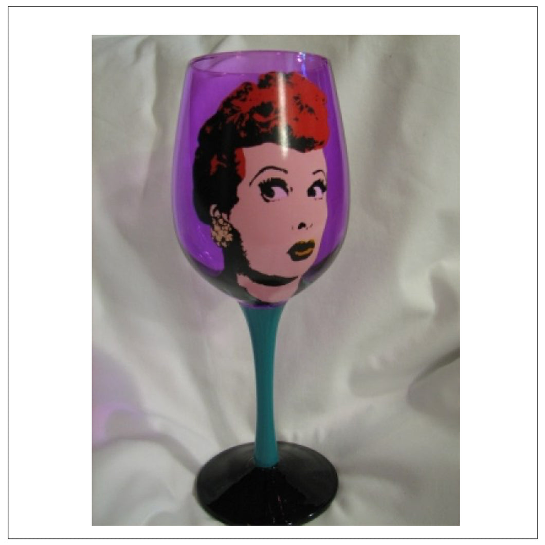 Pop Art Purple Wine Glass